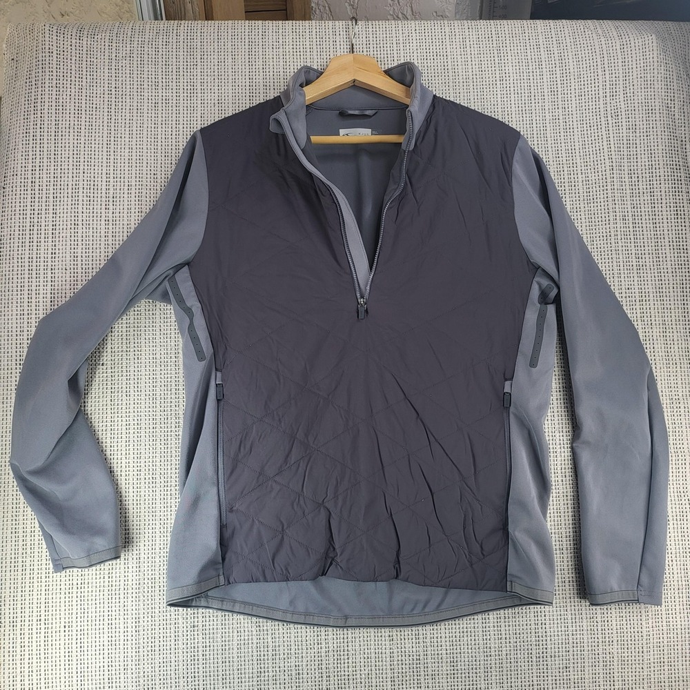 KJUS Pullover Mens Medium Gray Quarter Zip Regular Fit Golf Ski Midlayer Stretch